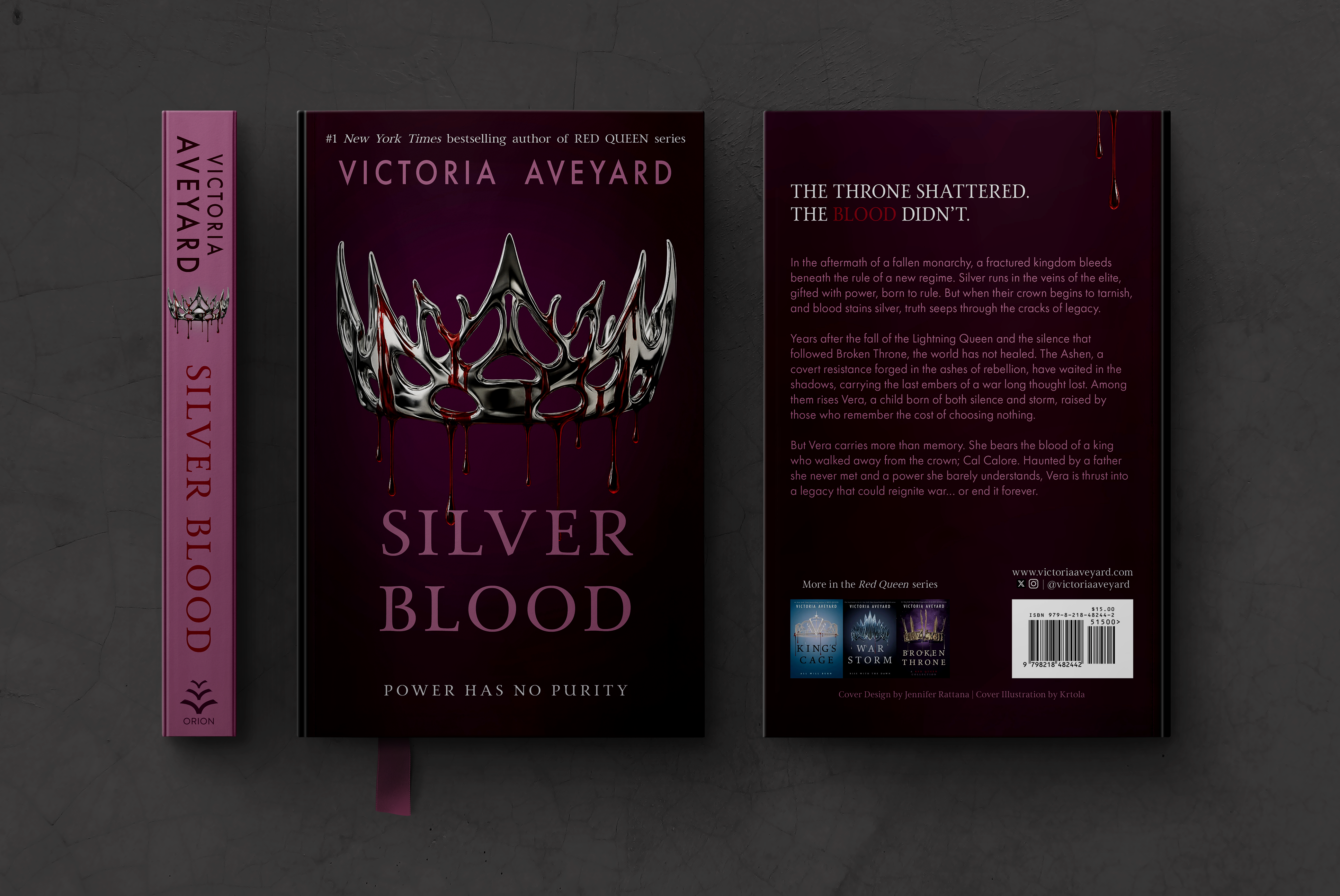 Mockup display of a fictional book, Red Queen