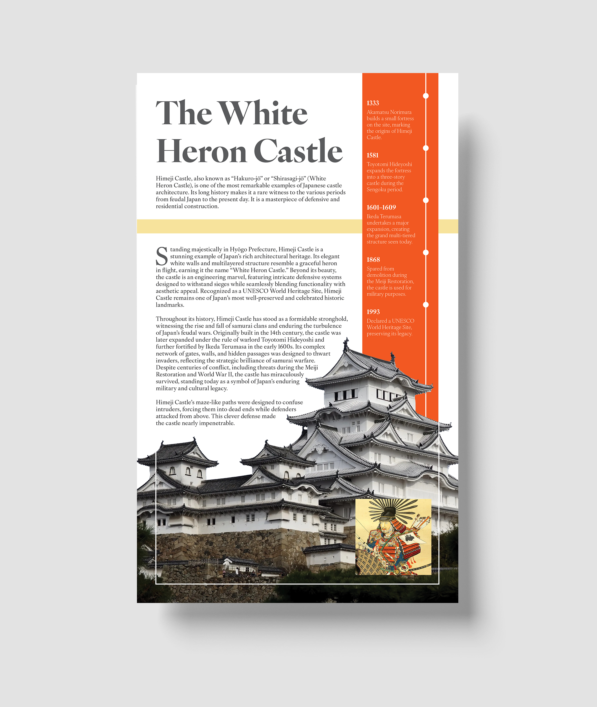 Mockup display of a White Heron Poster