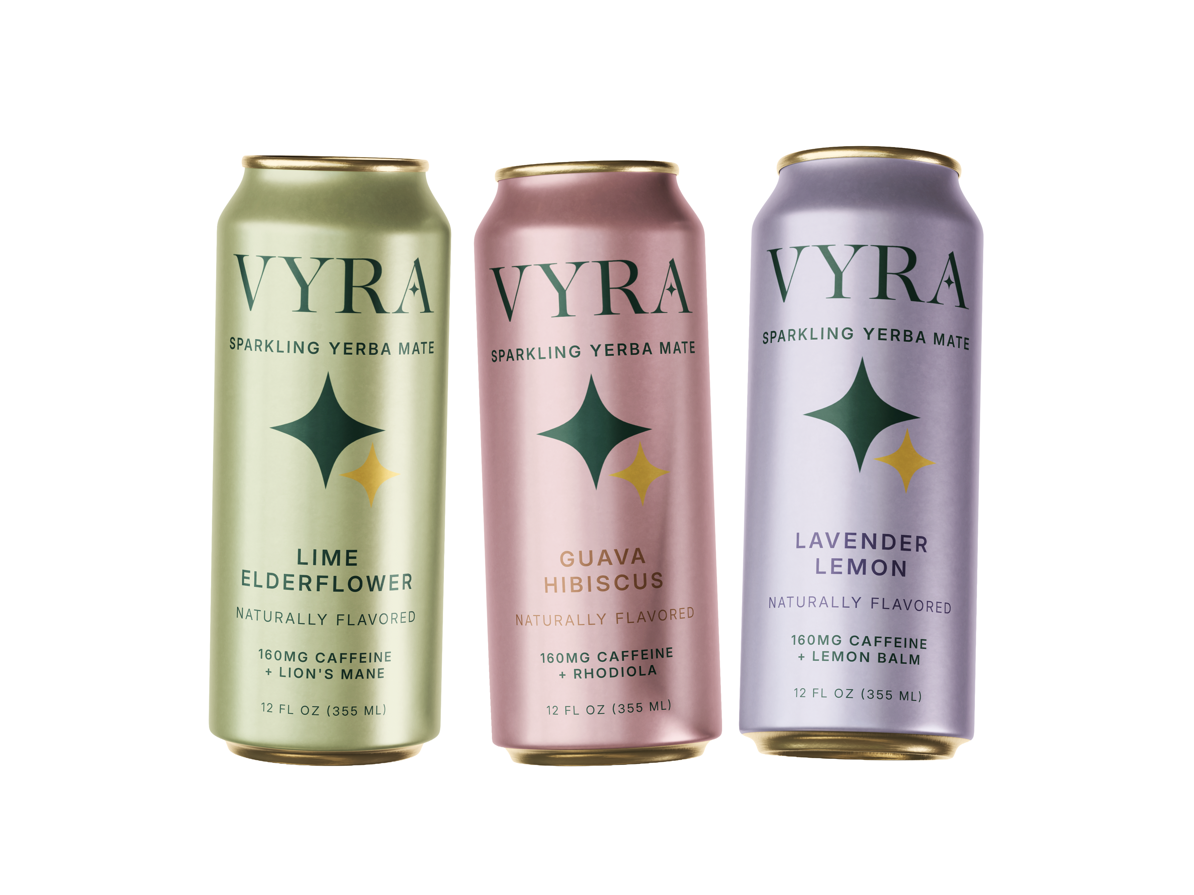 VYRA sparkling yerba mate cans